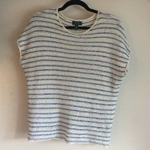 Ralph Lauren Summer Knit Top; white & blue stripe